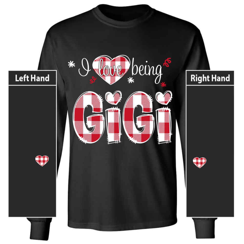 I love being Grandma Buffalo Plaid And Grandkids 2024 Longsleeve