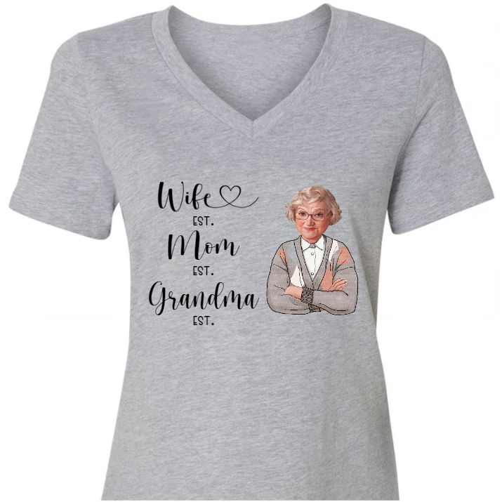 Wife Mom Grandma Est Year And Custom Photo CTH01