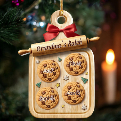 Personalized Grandma’s Batch Ornament 2025, Custom Acrylic Decoration, Unique Christmas Gift For Grandma And Grandkids Ornament