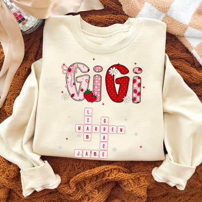Custom Mimi Strawberry Crossword Grandkids Name