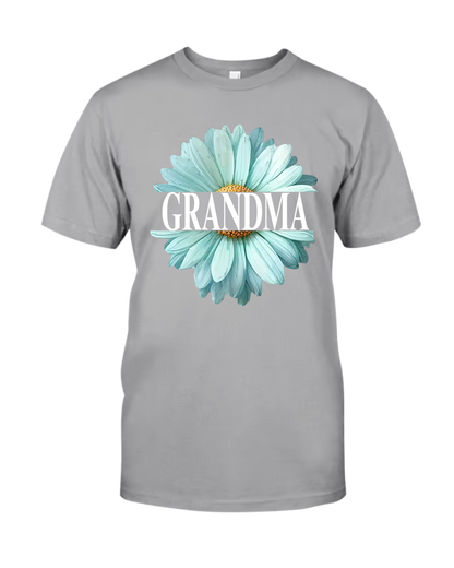Grandma Flower Daisy Color And Grandkids T-Shirt