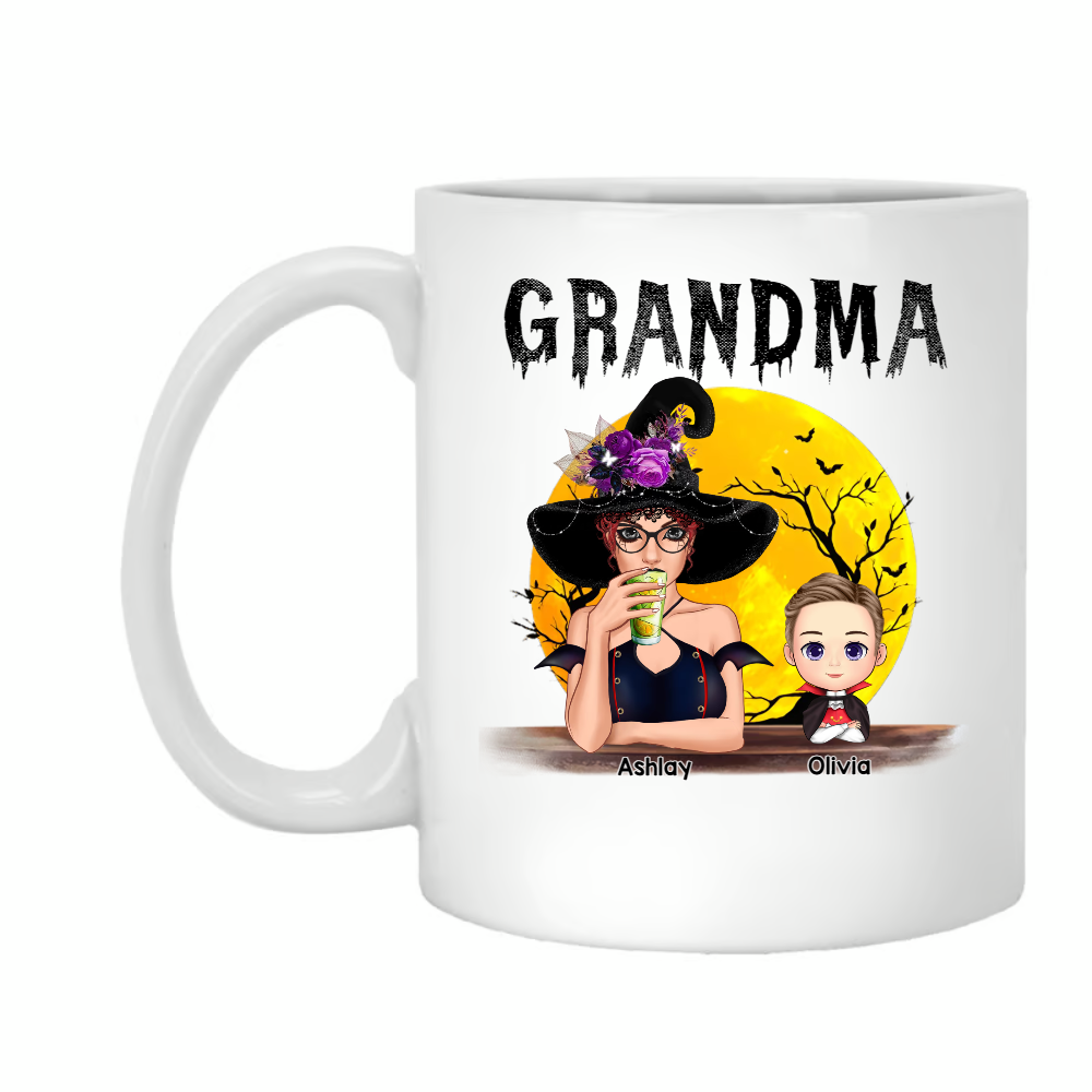 Personalized Halloween Grandma With Grandkids Copy
