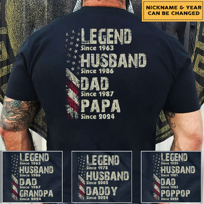 Personalized Legend Husband Dad Papa Since T-Shirt