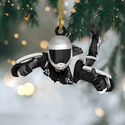 Personalized Skydiver Ornament 2025 – Custom Name Parachuting Christmas Tree Decoration for Adventure Lovers Ornament