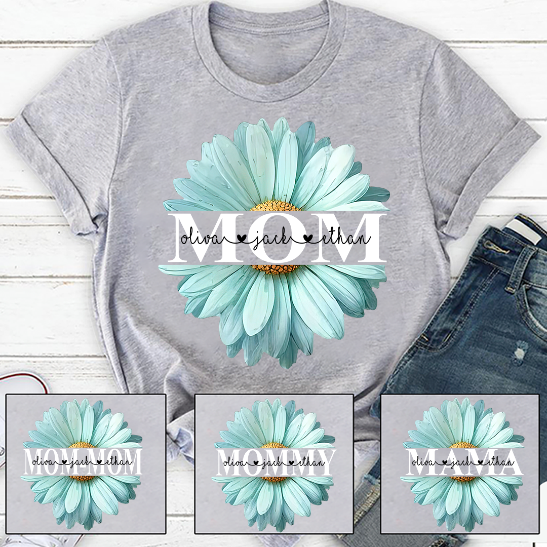 Mom Flower Daisy Color And kids Mother's Day T-Shirt