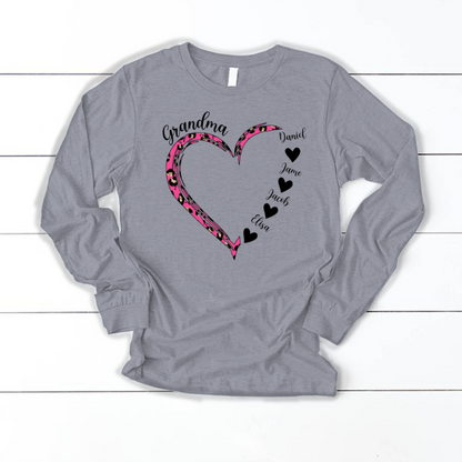Grandma And Grandkids Heart Leopard CTH01