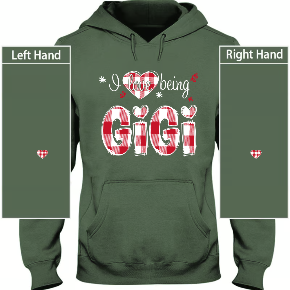 I love being Grandma Buffalo Plaid And Grandkids 2024 T-Shirt