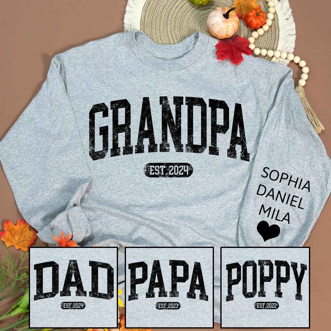 Personalize Grandpa Papa Dad Gift Custom Name Kids CTH01 Sweatshirt