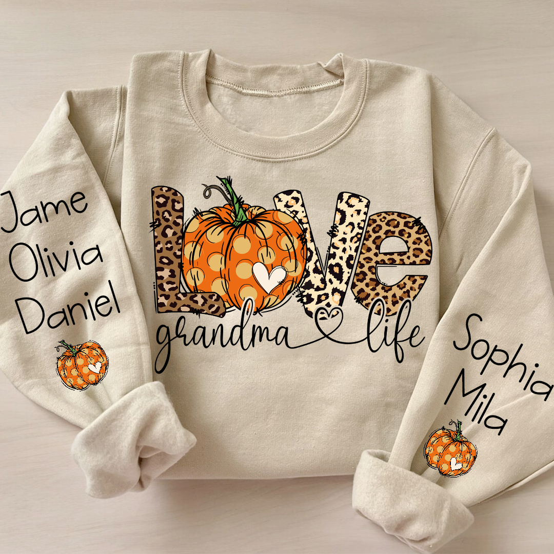 Love Grandma Life Pumpkin Heart