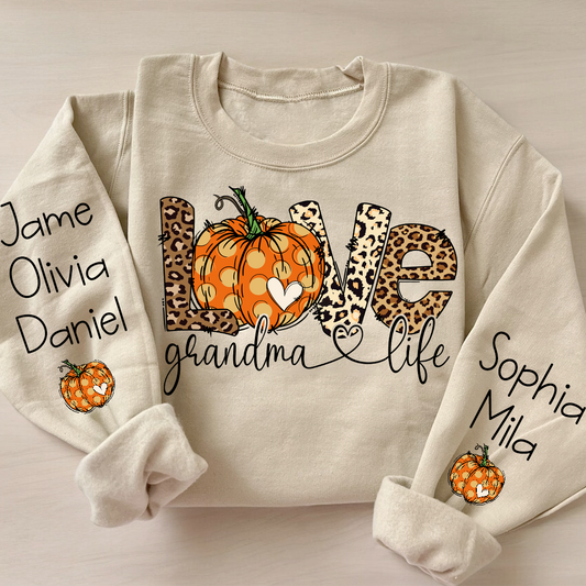 Love Grandma Life Pumpkin Heart