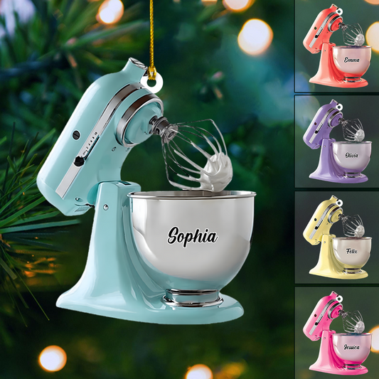 Personalized Stand Mixer Ornament – Custom Name & Color Baking Christmas Decoration for Bakers Ornament