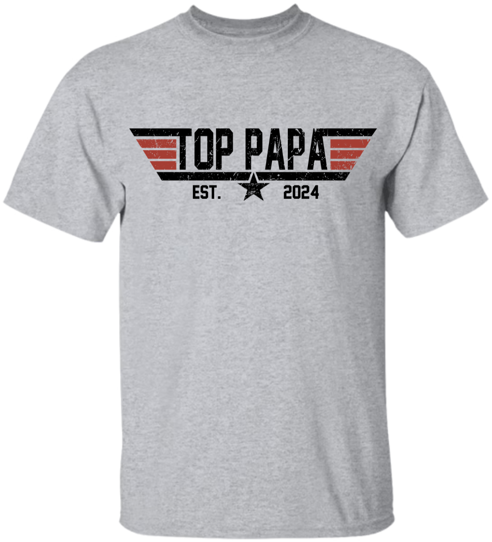 Personalized Top Papa Hoodie – Custom Kids’ Names & Est. Year, Military-Style Family Gift for Dad, Poppy, Grandpa, Daddy