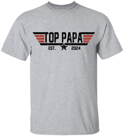 Personalized Top Papa Hoodie – Custom Kids’ Names & Est. Year, Military-Style Family Gift for Dad, Poppy, Grandpa, Daddy