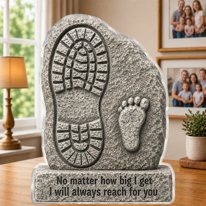No Matter How Big We Get Always Reach For You Dad - Personalized Acrylic Block Plaque - Heartfelt Father's Day Gift For Dad, Husband Custom Shape Acrylic Blocks