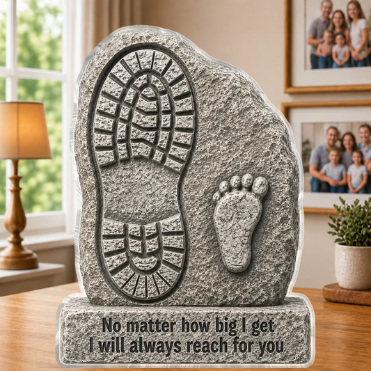 No Matter How Big We Get Always Reach For You Dad - Personalized Acrylic Block Plaque - Heartfelt Father's Day Gift For Dad, Husband Custom Shape Acrylic Blocks