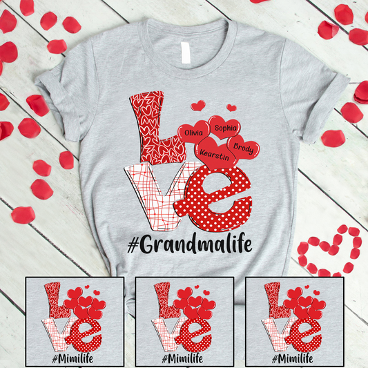Personalized love grandma life with grandkids valentine