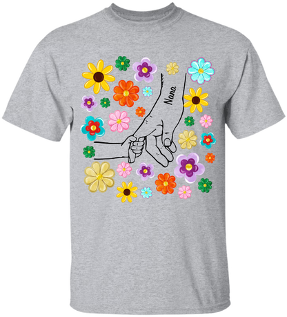 Grandma Hand Flower Color With Kid, Mother's Day Gift TH Shirt