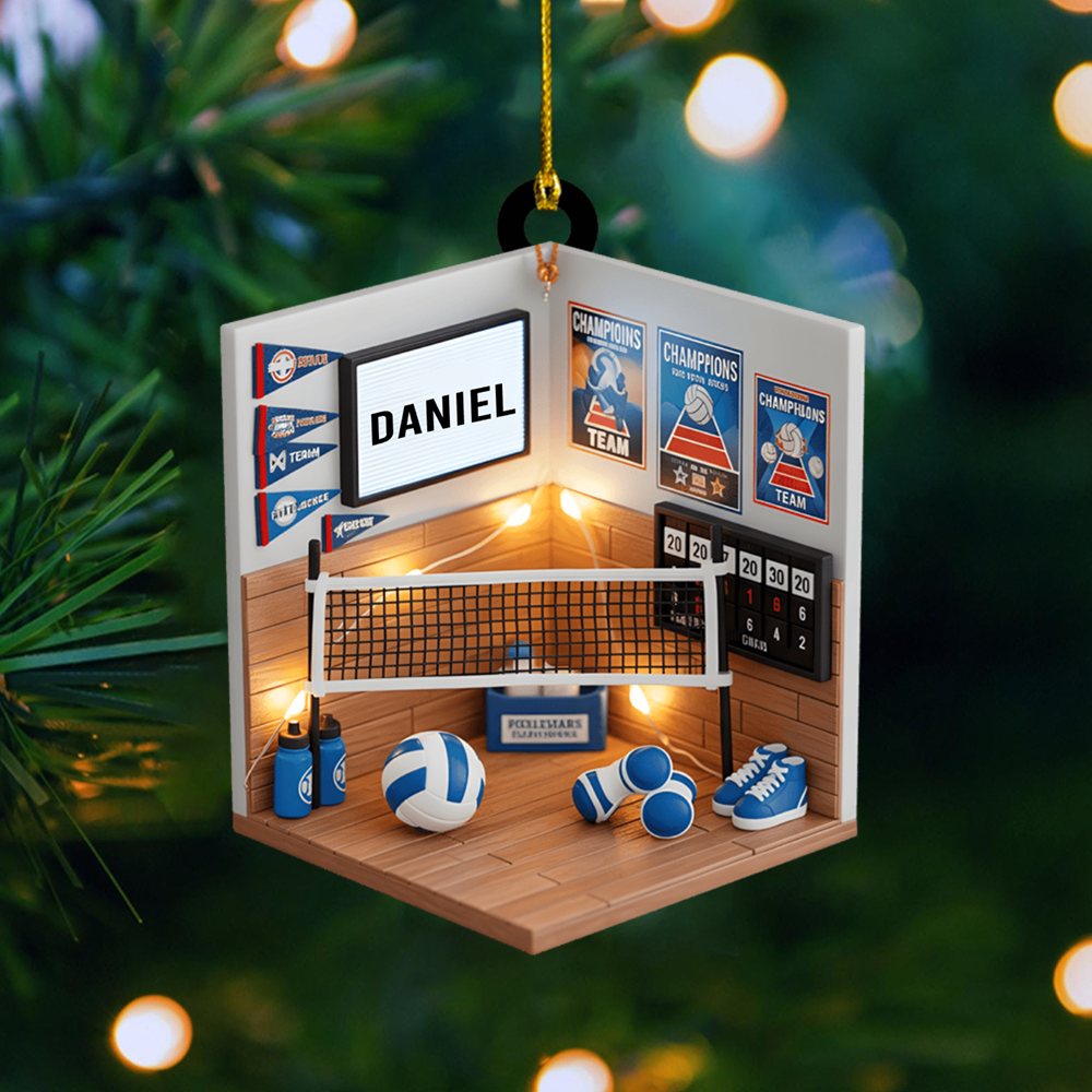 Personalized Volleyball Ornament 2025 – Custom Name Sports Room Christmas Decoration for Players and Coaches Ornament
