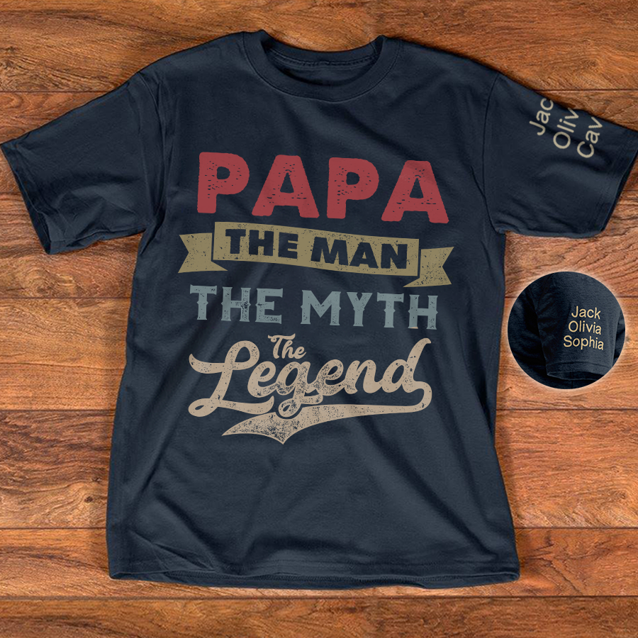 Custom Papa Legend Trend Father's Day 2024 T-Shirt
