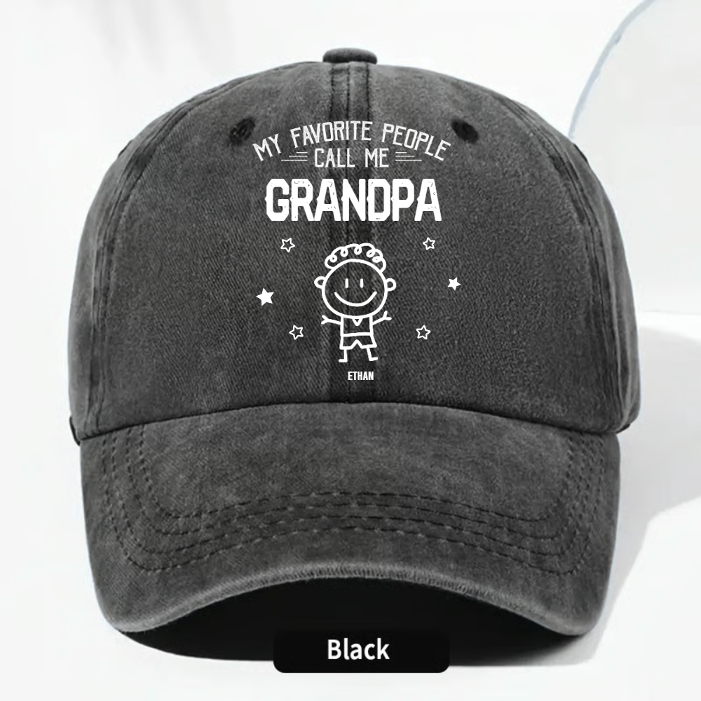 Personalized Washed Denim Baseball Shirt for Grandpa