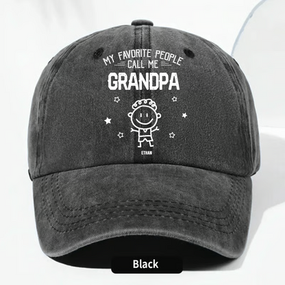 Personalized Washed Denim Baseball Shirt for Grandpa