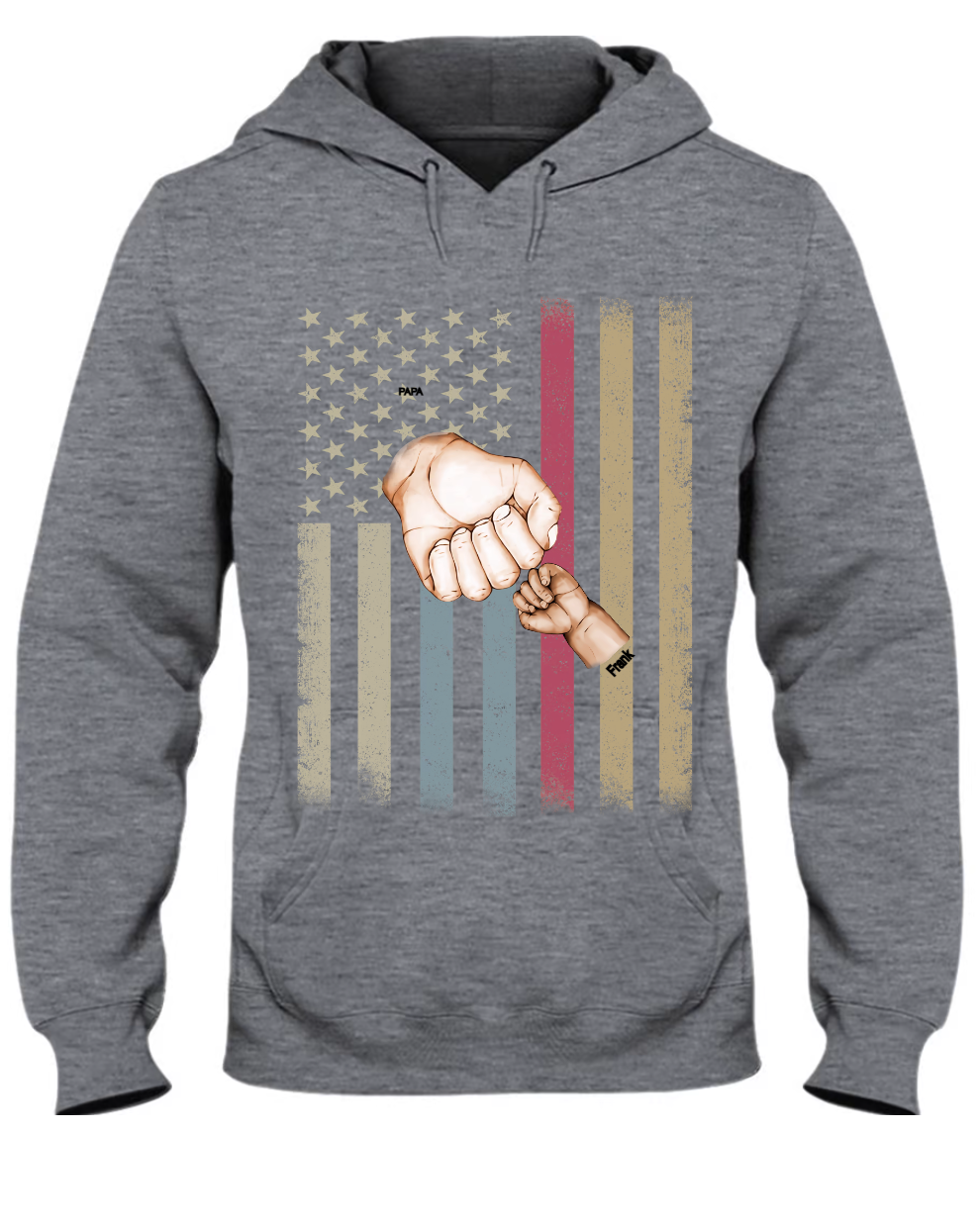 Papa Hands American Flag Hoodie