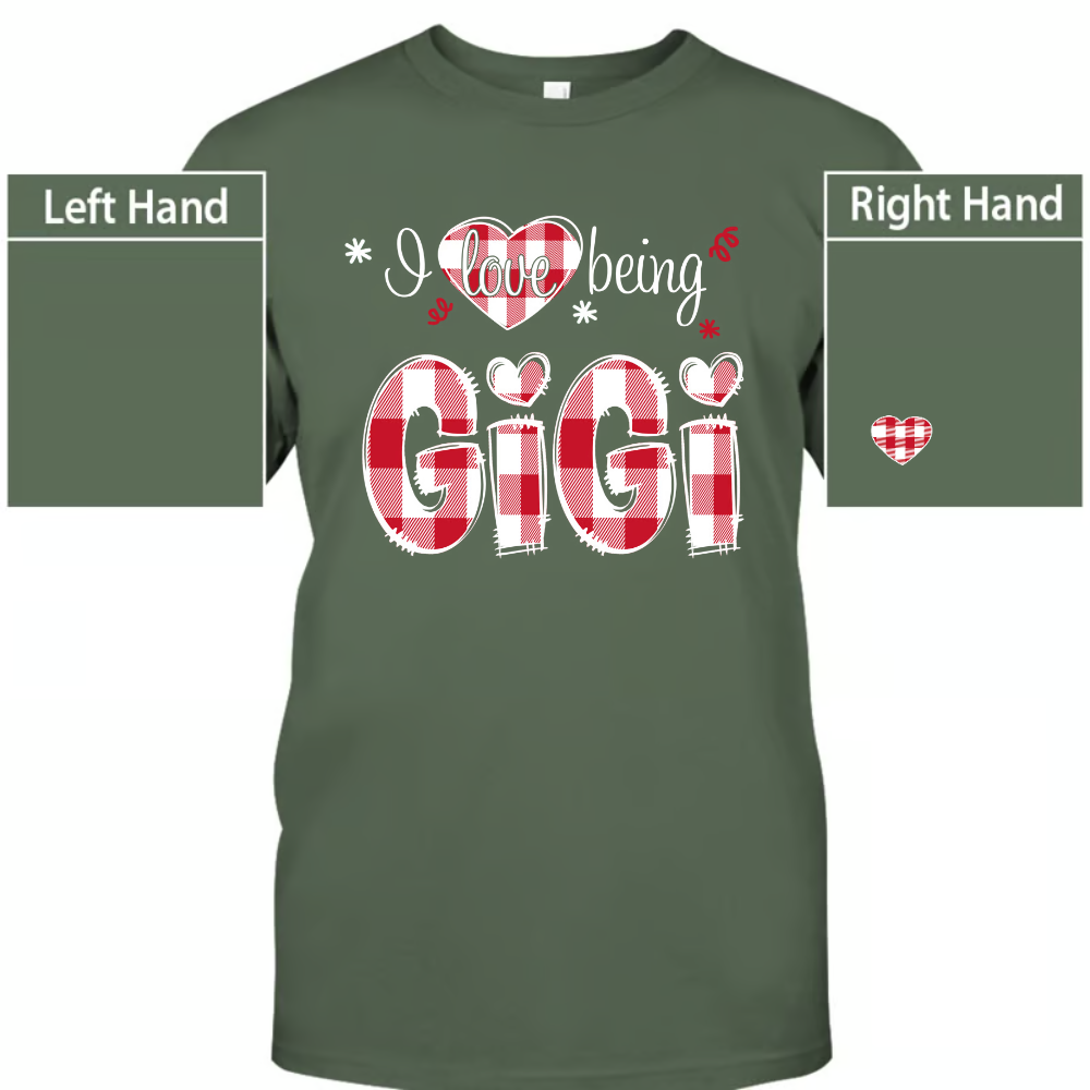 I love being Grandma Buffalo Plaid And Grandkids 2024 T-Shirt