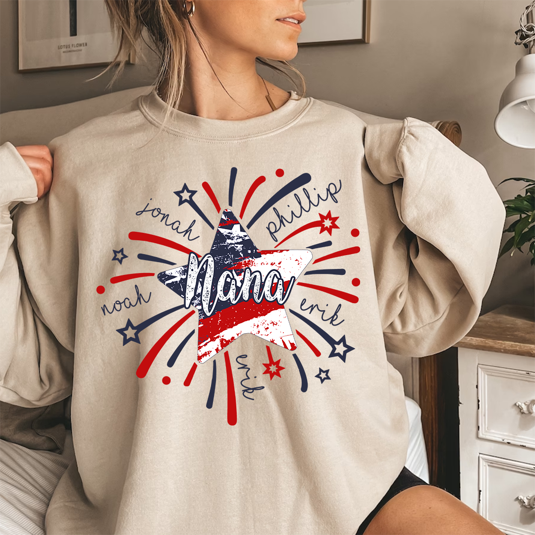 Nana And Kids Firework America Flag CTH01