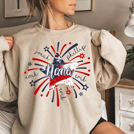 Nana And Kids Firework America Flag CTH01