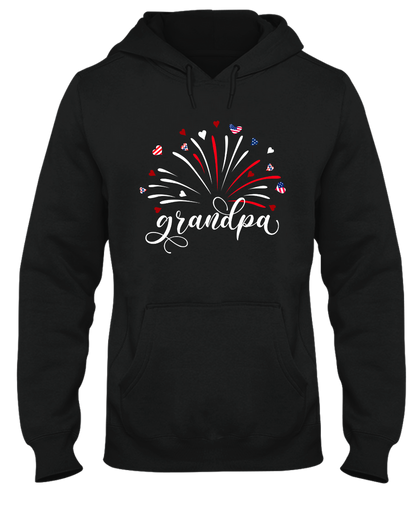 Firework America Flag Grandpa And Kids T-Shirt