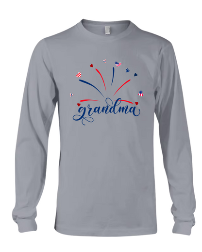 Firework America Flag Grandma And Kids Copy