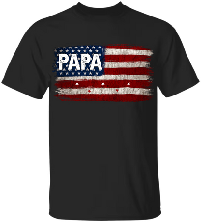 Comfort Colors Personalization Papa And Grandkids American Flag