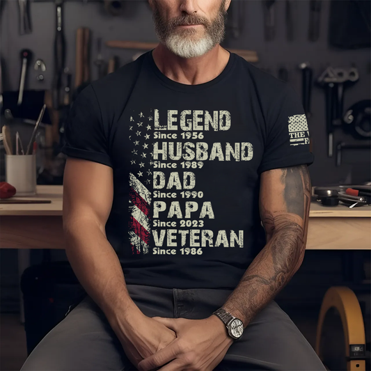 Personalized Legend Husband Dad Papa Veteran Since Father's Day Shirt