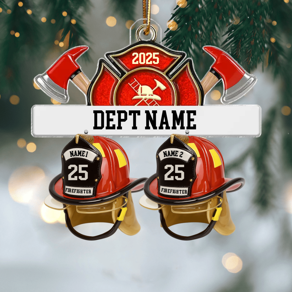 Personalized Firefighter Station Ornament 2025, Custom Acrylic Decoration, Unique Christmas Gift For Firefighters And Fire Department Members Ornament