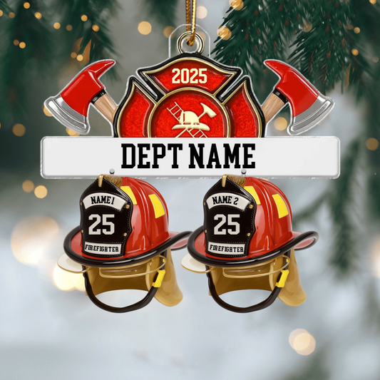 Personalized Firefighter Station Ornament 2025, Custom Acrylic Decoration, Unique Christmas Gift For Firefighters And Fire Department Members Ornament