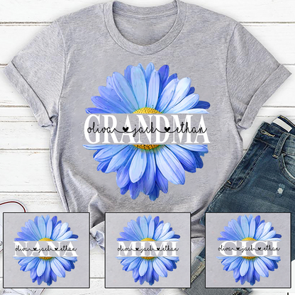 Grandma Flower Daisy Color Blue And Grandkids Mother's Day Classic Canvas