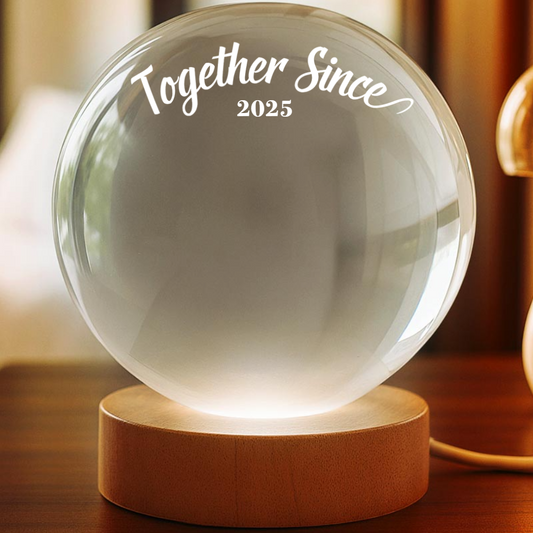 Globe Lamp with Holding Hands Line Art Romantic Night Light Unique Gift for Couples