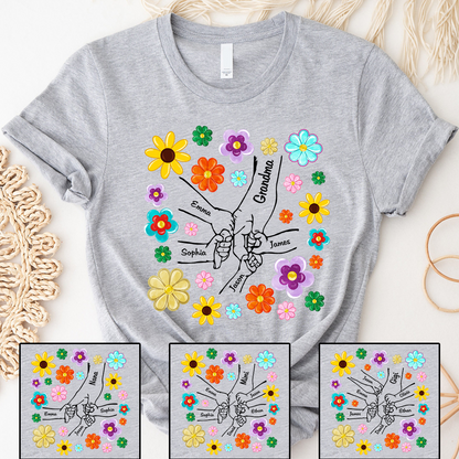Grandma Hand Flower Color With Kid, Mother's Day Gift TH Shirt