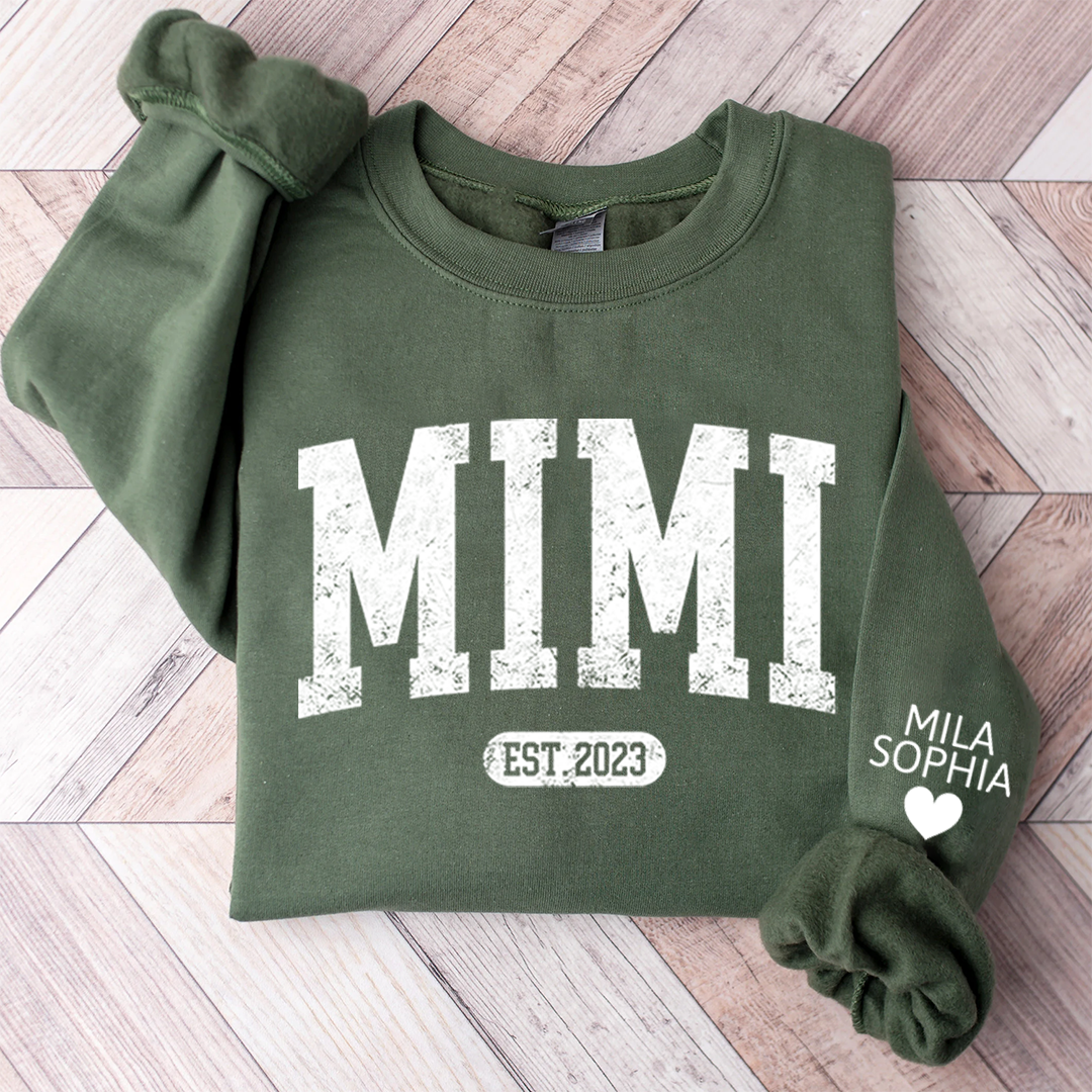 Custom Mimi Est Grandson And Granddaughter Sweatshirt