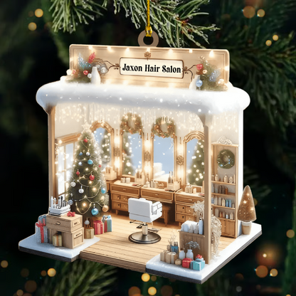 Personalized Hair Salon Ornament 2025, Custom Acrylic Decoration, Unique Christmas Gift For Hair Stylists And Salon Owners