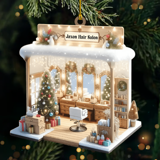 Personalized Hair Salon Ornament 2025, Custom Acrylic Decoration, Unique Christmas Gift For Hair Stylists And Salon Owners
