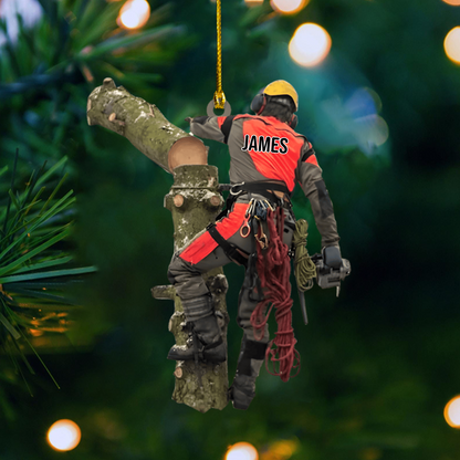 Personalized Arborist Ornament 2025 – Custom Tree Climber Ornament with Name, Christmas Gift for Tree Workers Ornament