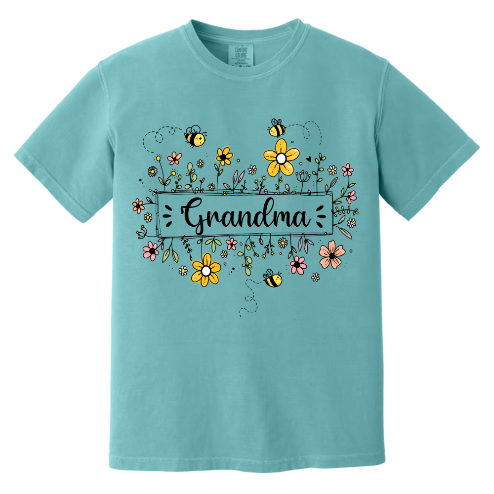 Personalized Grandma Flower Bee And Grandkids Custom Names