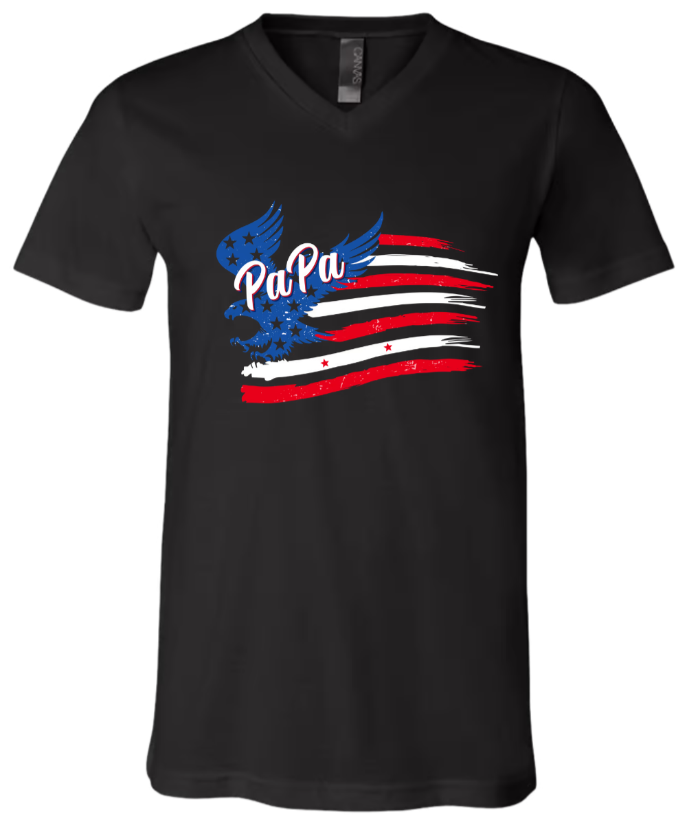 Comfort Colors® Papa with Grandkids Names 4th Of July G09 T-Shirt