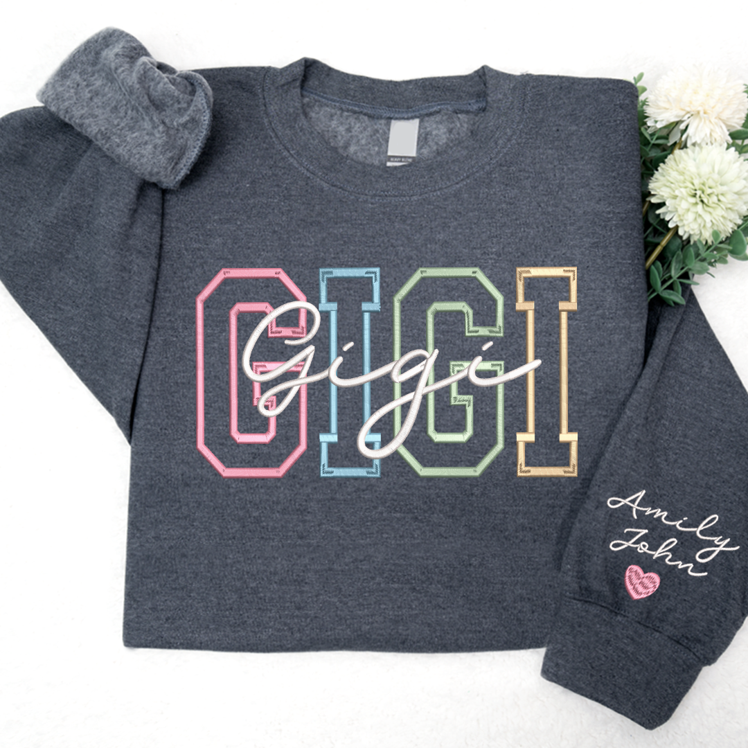 Gigi Embroidered And Grandkids Sweatshirt