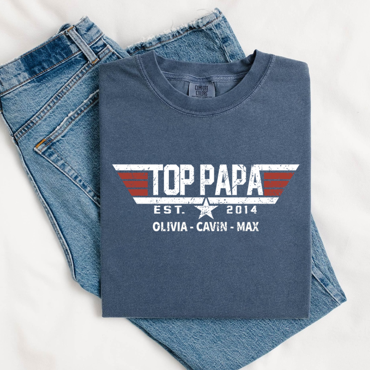 Comfort Colors®Top Dad Shirt, Father's Day Gift, For Grandpa And Children