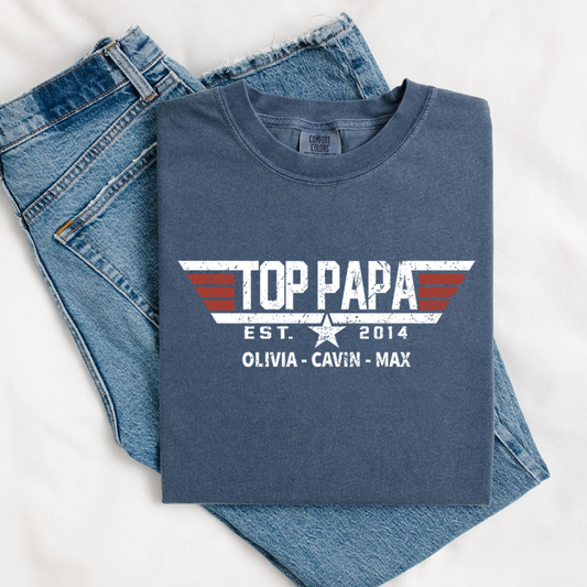 Comfort Colors®Top Dad Shirt, Father's Day Gift, For Grandpa And Children