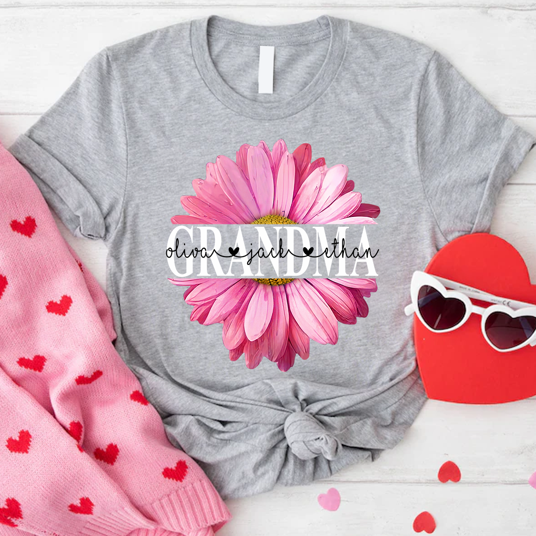 Grandma Flower Daisy Color And Grandkids Valentine's Day And GrandKids Mother's Day Gifts