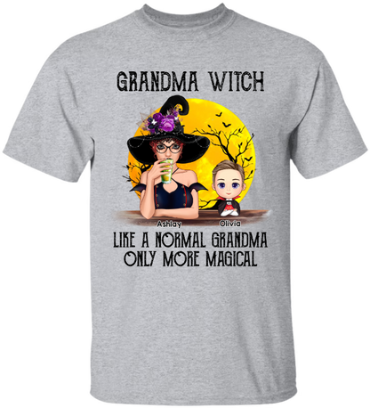 Grandma Witch Like A Normal Grandma Only More Magical, Custom Grandma & Kids Halloween TH