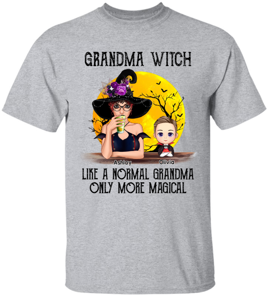 Grandma Witch Like A Normal Grandma Only More Magical, Custom Grandma & Kids Halloween TH
